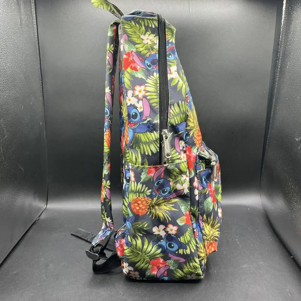 Loungefly Disney Stitch Nylon Full Size Backpack Hawaii Pineapple Floral